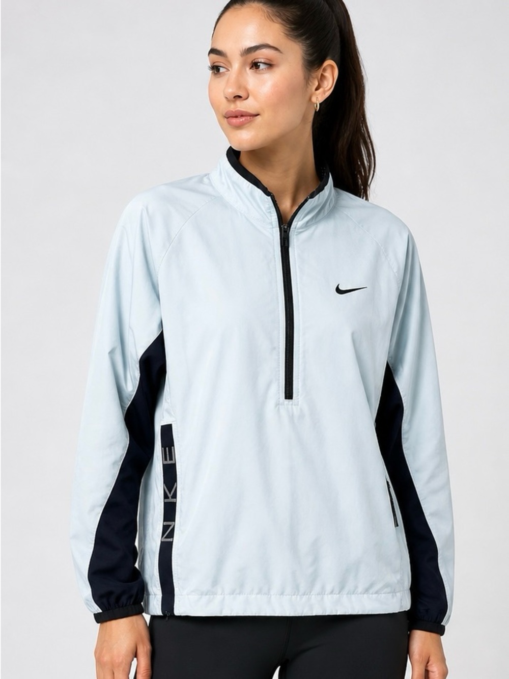Nike Light Blue and Black Utility Pullover Jacket